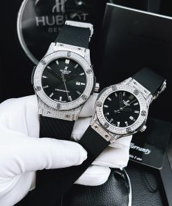 Đồng hồ đôi Hublot đính đá giá rẻ fake cao cấp