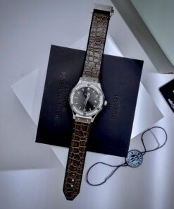 Đồng hồ Hublot Classic Fusion nữ đính đá mặt số màu xám Fake máy Nhật 33mm (7)