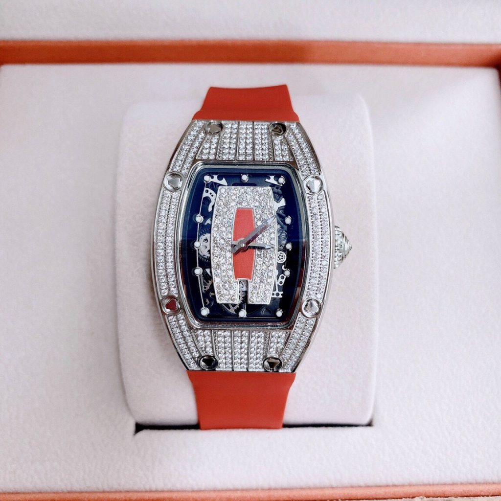 Đồng hồ Hanboro nữ chính hãng đính đá dây cao su phiên bản RM 36mm (1)