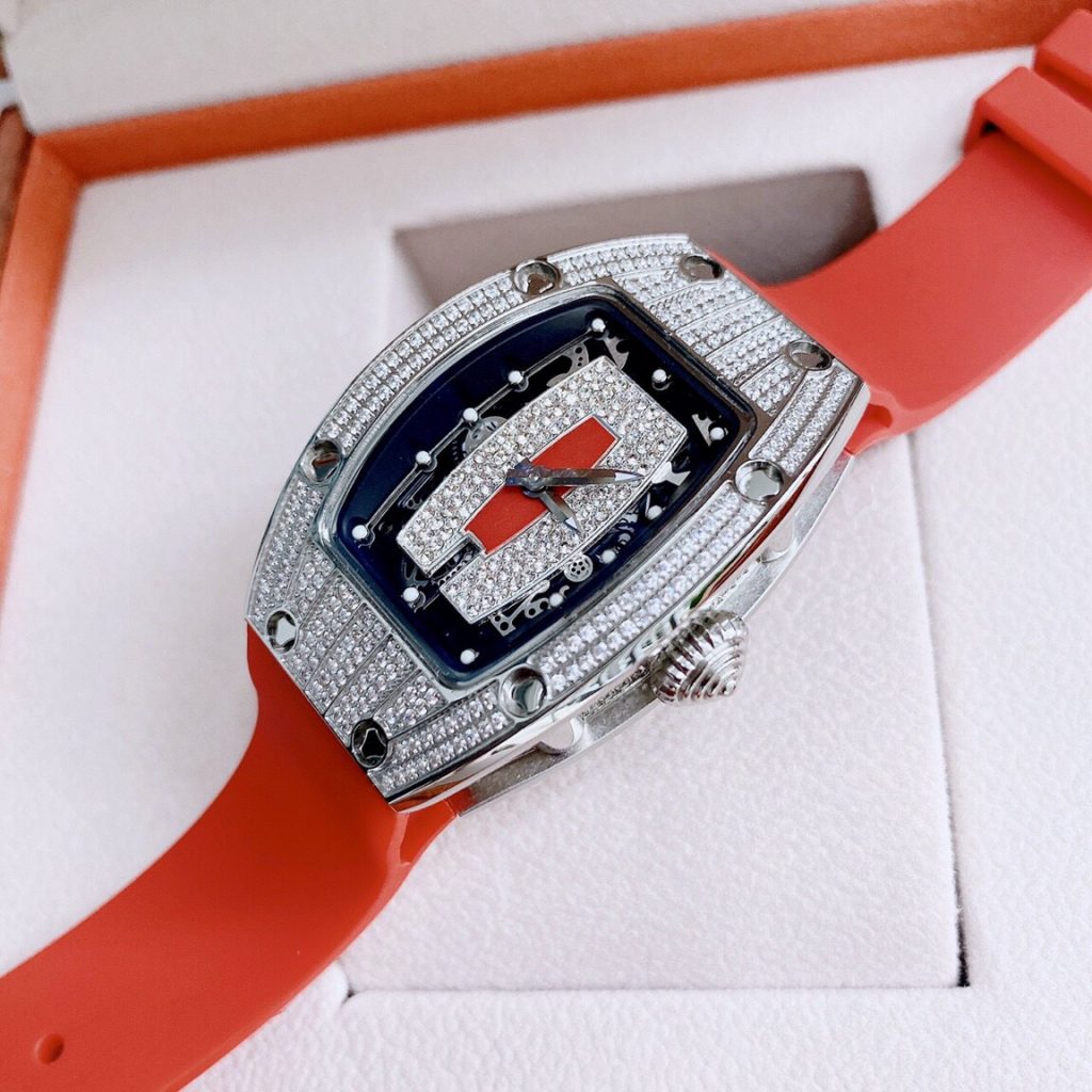 Đồng hồ Hanboro nữ chính hãng đính đá dây cao su phiên bản RM 36mm (1)