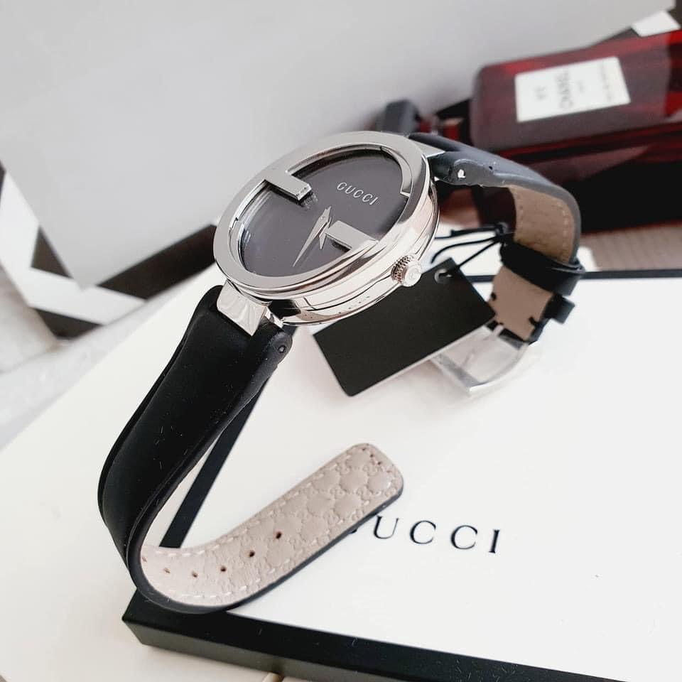Đồng hồ Gucci nữ Like Auth dây da màu đen