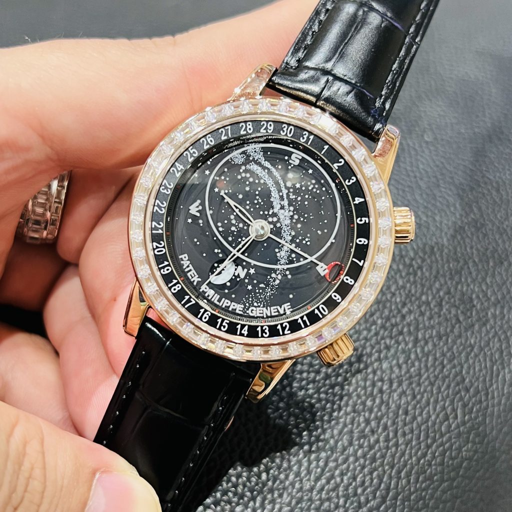 Đồng hồ Patek Philippe nam dây da màu đen