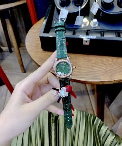 Đồng hồ Chopard nữ dây da màu xanh lá cây