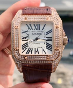 Đồng hồ Cartier nam đính đá