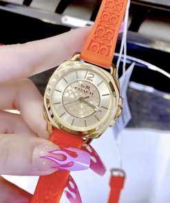 Đồng hồ Coach nữ dây cao su màu cam