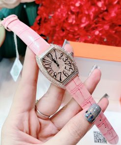 Đồng hồ Davena nữ dây da màu hồng
