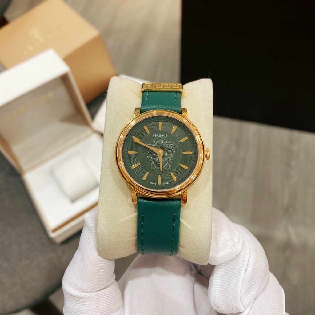 Đồng hồ Versace nữ dây da màu xanh lá cây