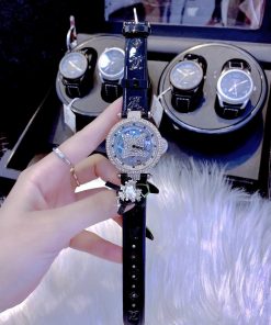 Đồng hồ Louis Vuitton nữ dây da màu đen