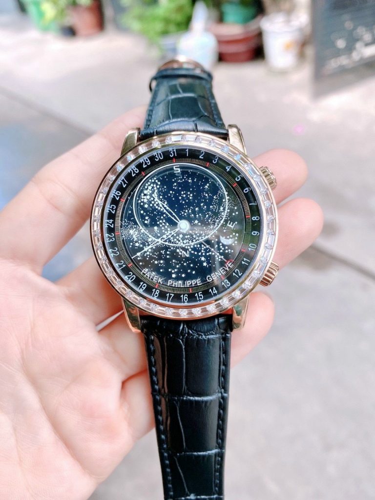 Đồng hồ Patek Philippe nam dây da màu đen