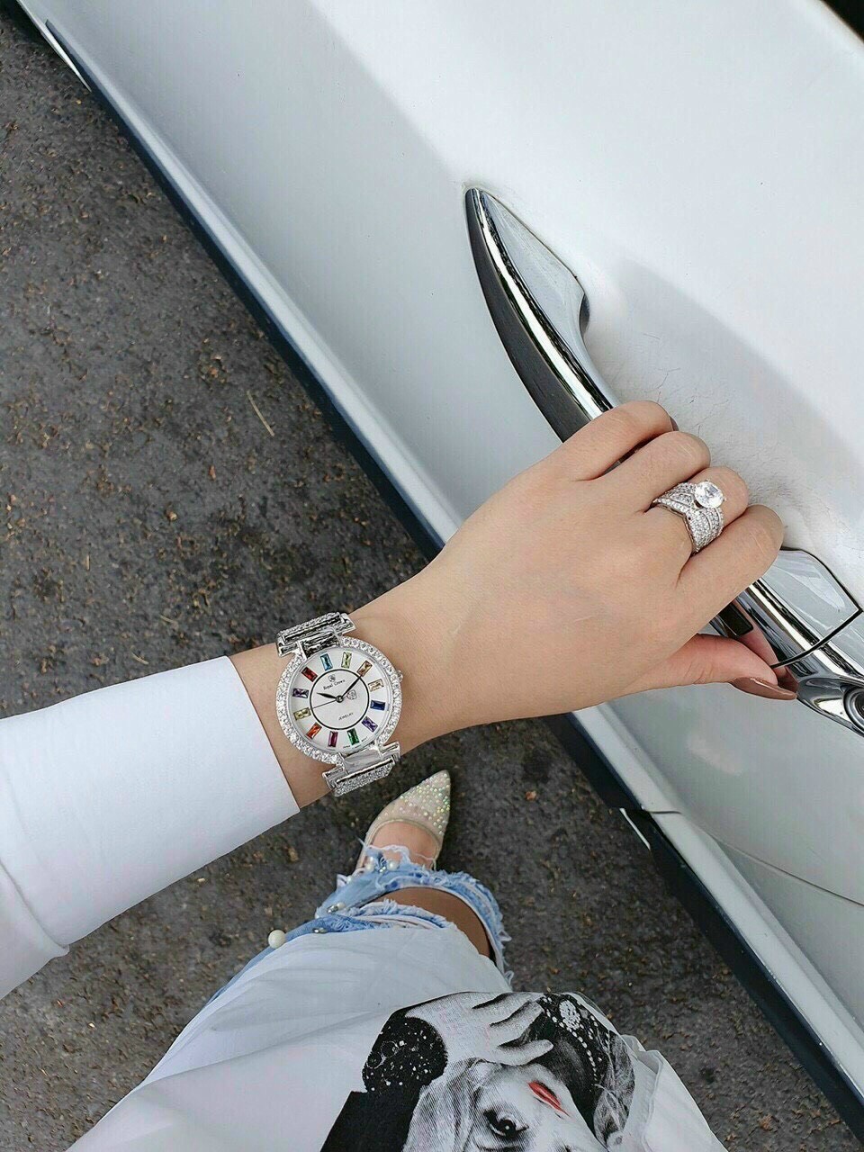 Đồng hồ Royal Crown nữ dây kim loại Đồng hồ Royal Crown nữ dây kim loại