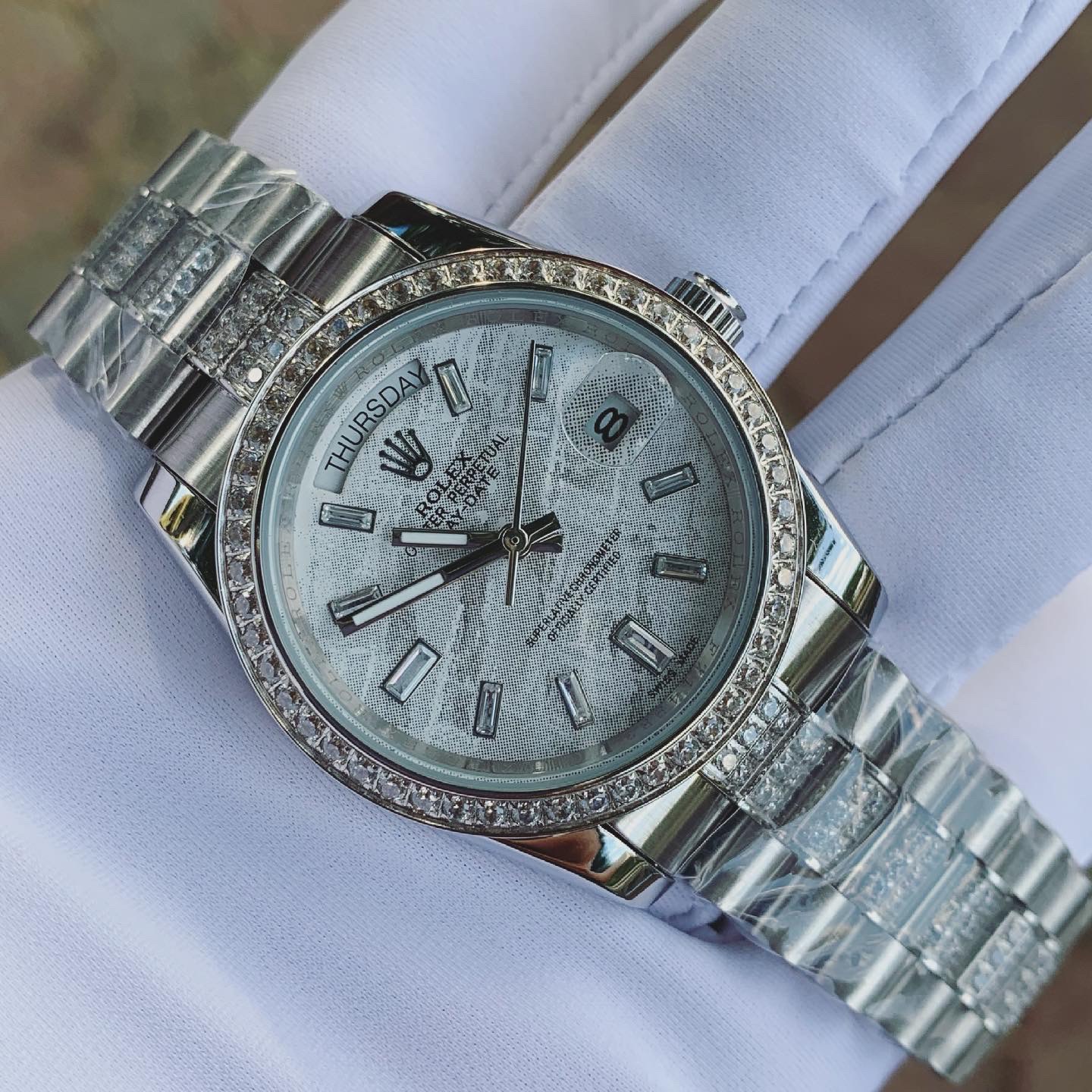 Đồng hồ nam dây kim loại Rolex Đồng hồ nam dây kim loại Rolex