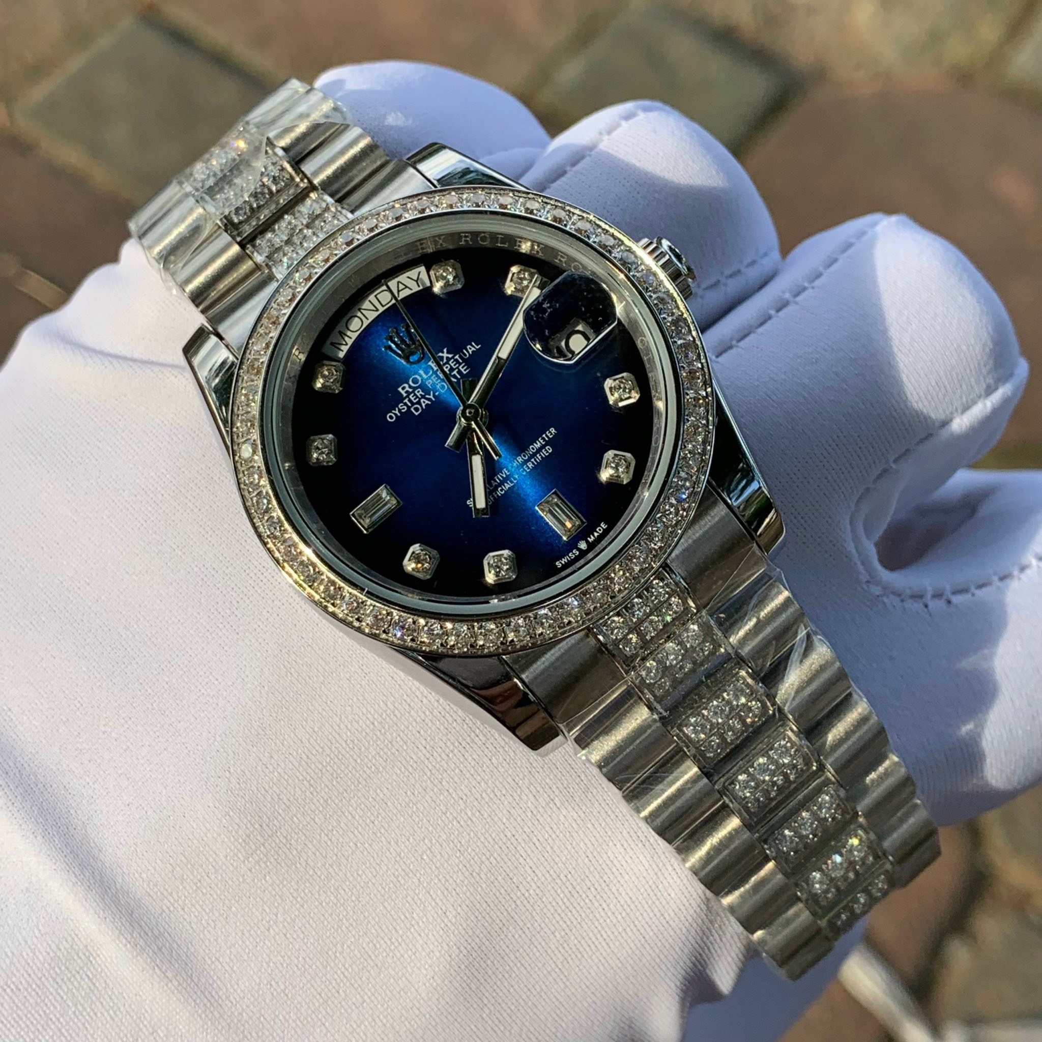 Đồng hồ nam đính đá Rolex Đồng hồ nam đính đá Rolex