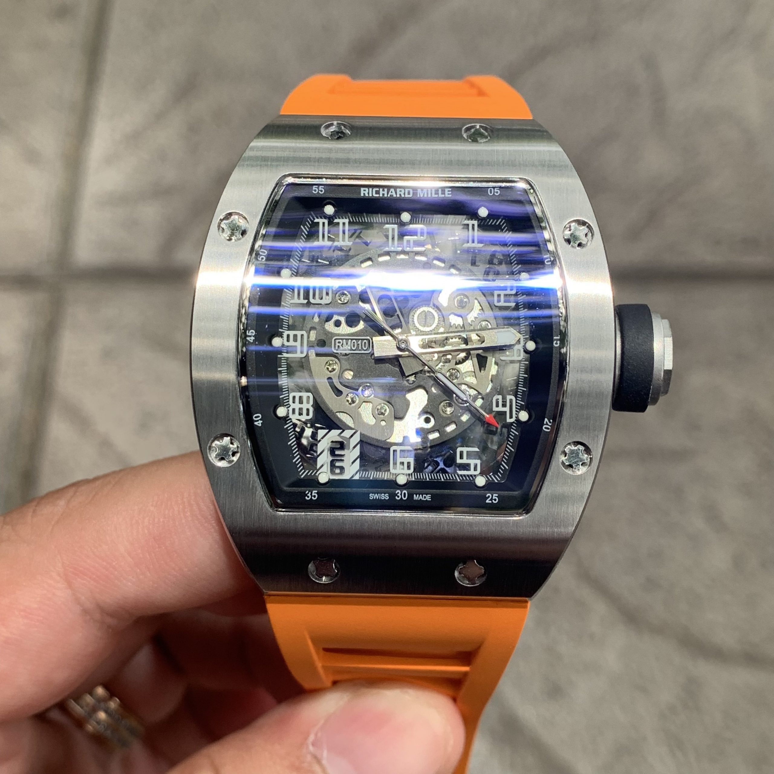Đồng hồ Richard Mille nam dây cao su màu cam Đồng hồ Richard Mille nam dây cao su màu cam