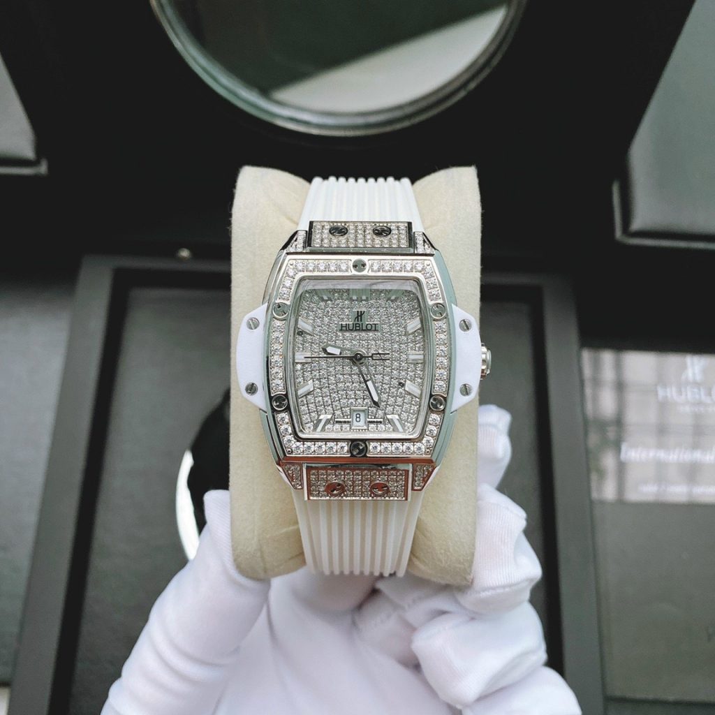 Đồng hồ dây cao su màu trắng Hubblot