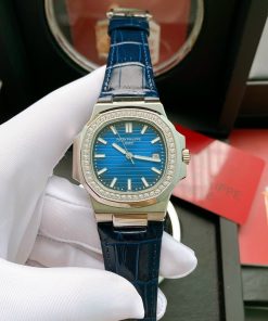 Đồng hồ Patek Philippe nam dây da màu xanh dương