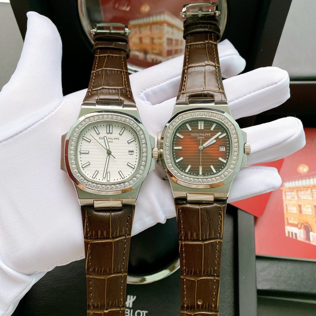 Đồng hồ nam dây da màu nâu Patek Philippe