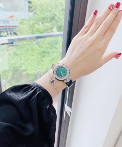 Đồng hồ Davena dây da màu đen