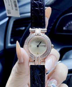Đồng hồ Cartier nữ dây da màu đen