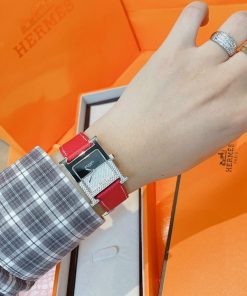 Đồng hồ Hermes nữ dây da màu đỏ