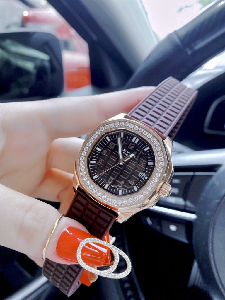 Đồng hồ PAtek Philippe nữ dây cao su màu nâu