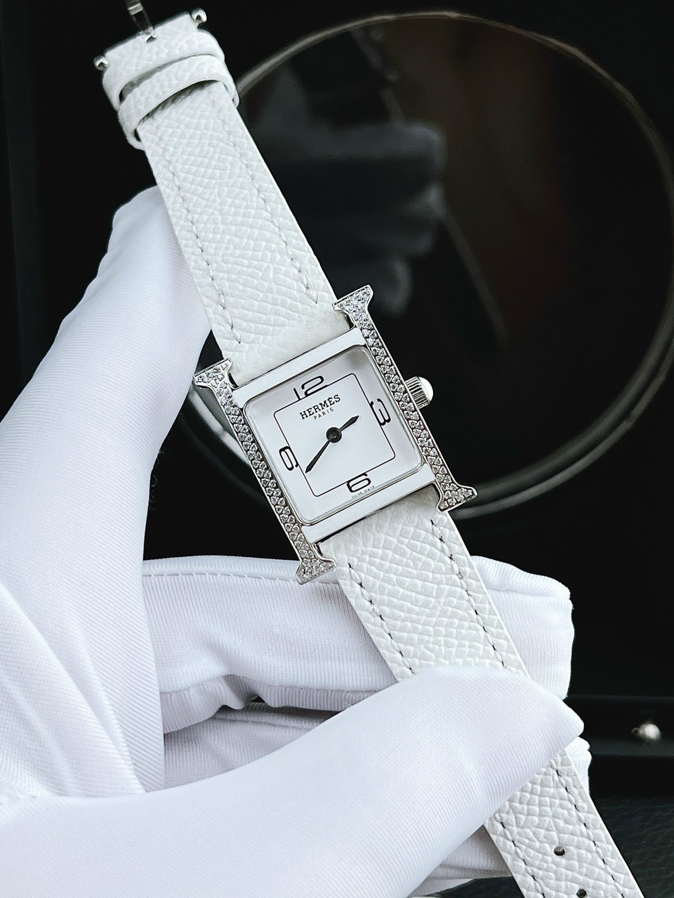 Đồng hồ nữ mặt vuông Hermes Like Auth Đồng hồ nữ mặt vuông Hermes Like Auth