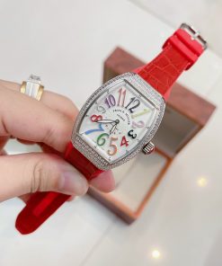 Đồng hồ Franck Muller nữ dây cao su màu đỏ