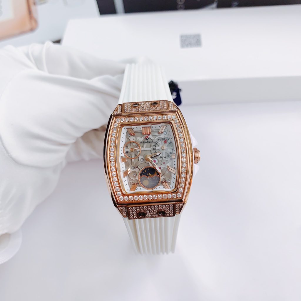 Đồng hồ chính hãng Hanboro màu trắng