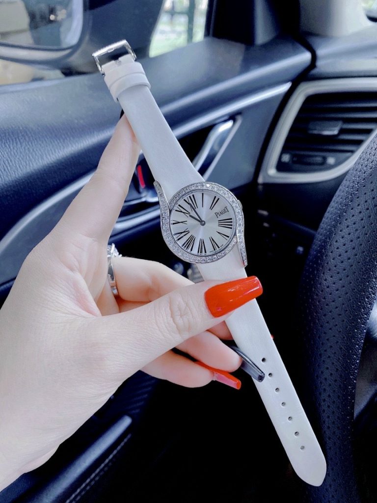 Đồng hồ Piaget nữ dây da màu trắng