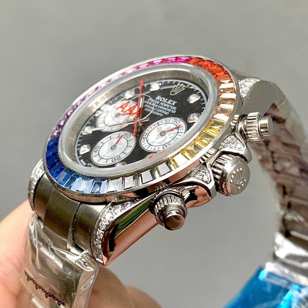Đồng hồ Rolex nam đính đá 7 sắc
