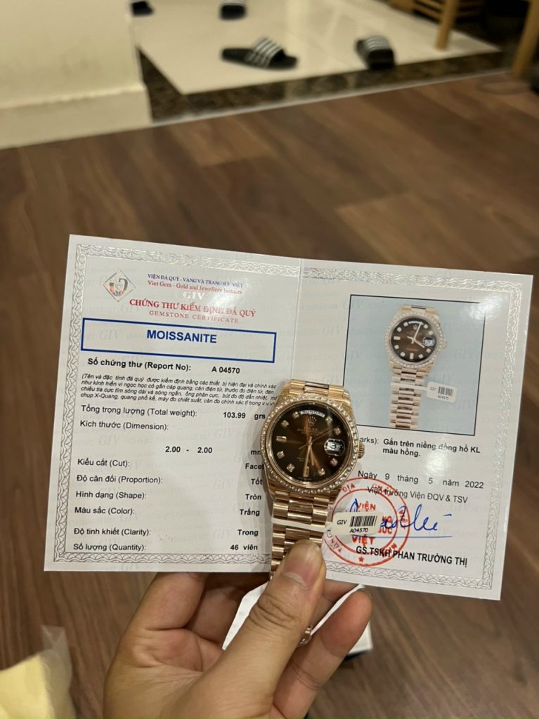 Độ kim cương Moissanite đồng hồ Rolex