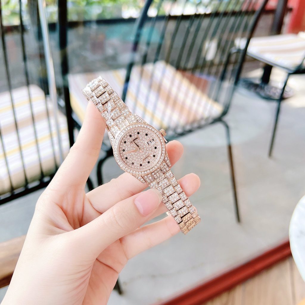 Đồng hồ Davena nữ chính hãng xách tay mặt tròn Rose Gold (6)