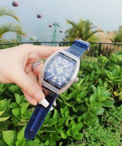 Đồng hồ Franck Muller nam dây cao su màu xanh dương