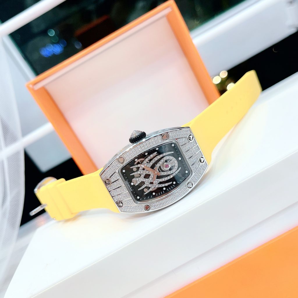 Đồng hồ Hanboro nữ dây cao su màu vàng