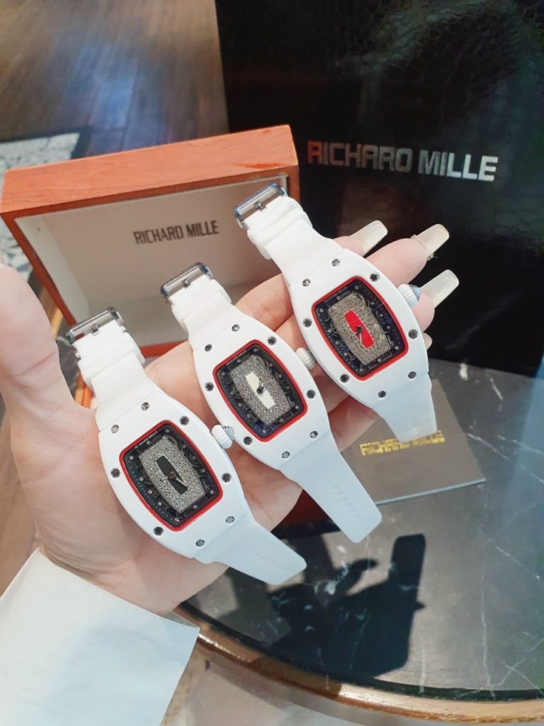 Đồng hồ Richard Mille nữ dây cao su màu trắng