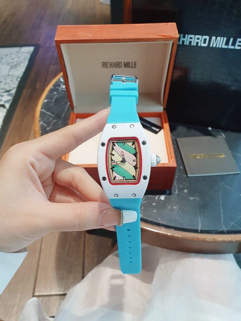 Đồng hồ Richard Mille nữ dây cao su màu xanh dương