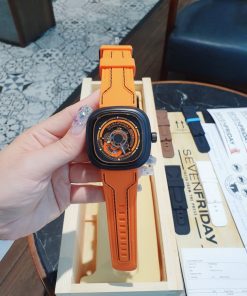 Đồng hồ SevenFriday nam dây cao su màu cam