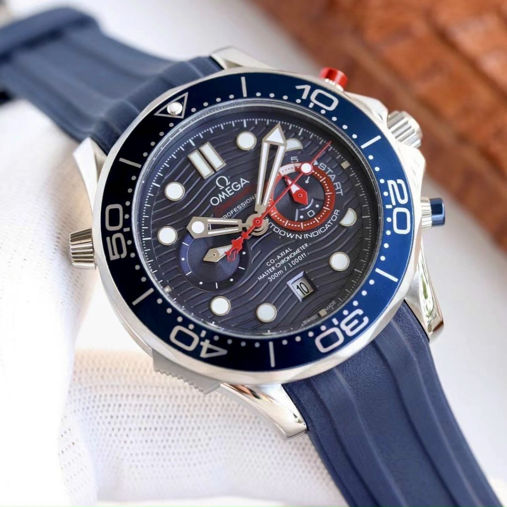 Đồng hồ nam dây cao su Omega Seamaster