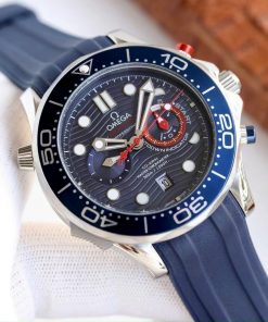 Đồng hồ nam dây cao su Omega Seamaster