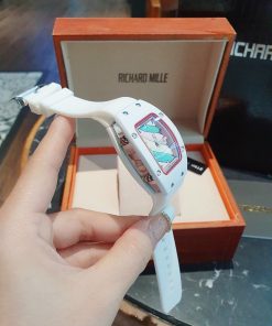 Đồng hồ nữ dây cao su màu trắng Richard Mille