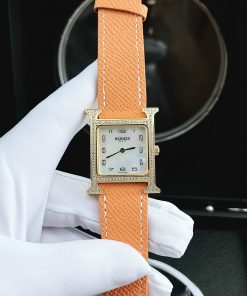 Đồng hồ nữ màu cam Hermes