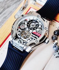 Đồng hồ Hanboro nam dây cao su màu nâu