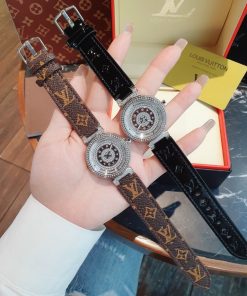 Đồng hồ Louis Vuitton nữ mặt tròn đính đá