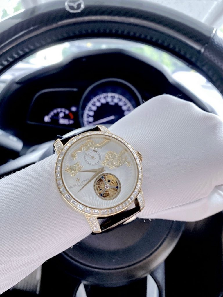 Đồng hồ Vacheron Constantin nam dây da màu đen