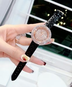 Đồng hồ Davena dây da màu đen