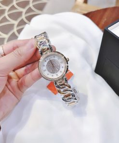 Đồng hồ Davena mặt tròn đính đá