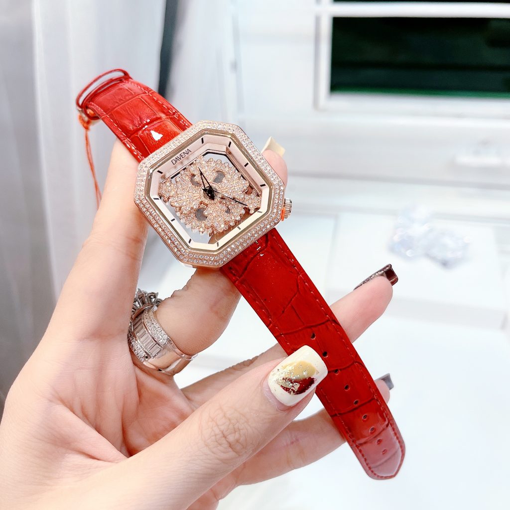 Đồng hồ Davena nữ mặt vuông chính hãng