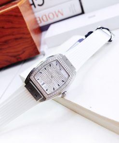 Đồng hồ Hanboro nữ dây cao su màu trắng