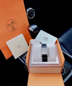 Đồng hồ Hermes nữ mặt vuông đính đá