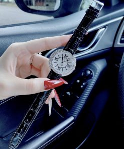 Đồng hồ Royal Crown nữ dây da màu đen