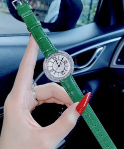 Đồng hồ Royal Crown nữ dây da màu xanh lá cây